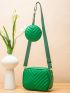 Chevron Square Bag With Coin Purse