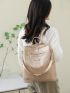 Bow Decor Zip Front Functional Backpack