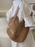 Hollow Out Straw Bag