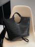 Crocodile Embossed Top Handle Bag