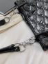 Quilted Detail Chain Decor Shoulder Tote Bag