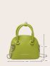 Mini Neon Green Litchi Embossed Dome Bag