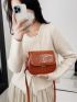 Mini Crocodile Embossed Flap Square Bag