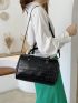 Crocodile Embossed Double Handle Boston Bag