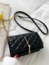 Quilted Tassel Decor Flap Square Bag