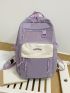 Letter Patch Decor Functional Backpack