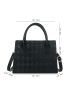 Argyle Embossed Double Handle Square Bag