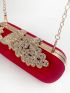 Mini Neon Red Phoenix Decor Chain Evening Bag