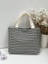 Gingham Pattern Shopper Bag