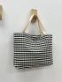 Gingham Pattern Shopper Bag