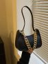 Mini Glitter Chain Decor Hobo Bag