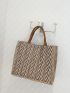 Chevron Pattern Shopper Bag