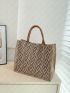 Chevron Pattern Shopper Bag