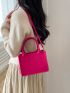 Mini Neon Pink Chevron Square Bag