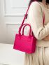 Mini Neon Pink Chevron Square Bag