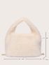 Minimalist Fuzzy Chain Hobo Bag