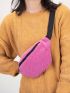 Zip Front Fluffy Waist Bag