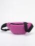 Zip Front Fluffy Waist Bag