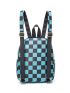 Checkered Pattern Functional Backpack