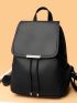 Litchi Embossed Flap Backpack