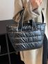 Quilted Detail Shoulder Tote Bag