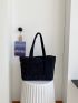 Minimalist Fuzzy Shoulder Tote Bag