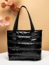 Metal Decor Shoulder Tote Bag