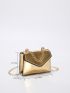 Mini Metallic Letter Graphic Flap Chain Square Bag