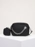 Chain Decor Square Bag With Coin Purse