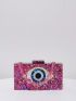 Eye Pattern Bead Decor Chain Box Bag