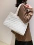 Quilted Detail Shoulder Tote Bag