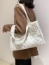 Quilted Detail Shoulder Tote Bag