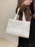 Quilted Detail Shoulder Tote Bag