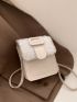 Mini Fuzzy Panel Buckle Decor Flap Square Bag