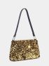 Sequin Decor Zipper Square Bag