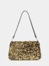 Sequin Decor Zipper Square Bag