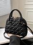 Quilted Detail Double Handle Dome Bag