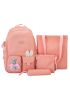 4pcs Cartoon Bear & Bow Decor Functional Backpack Set