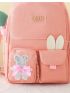 4pcs Cartoon Bear & Bow Decor Functional Backpack Set