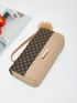 Geometric Pattern Pompom Decor Long Wallet