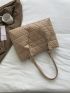 Quilted Detail Shoulder Tote Bag With Square Bag, Best Work Bag For Women