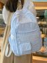 Gingham Print Functional Backpack