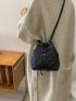 Mini Quilted Drawstring Design Bucket Bag