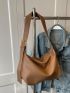 Litchi Embossed Hobo Bag