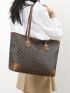 Geometric Pattern Shoulder Tote Bag