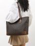 Geometric Pattern Shoulder Tote Bag