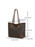 Geometric Pattern Shoulder Tote Bag