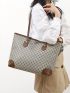 Geometric Pattern Shoulder Tote Bag