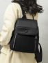 Litchi Embossed Flap Backpack