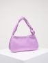 Knot Decor Satin Hobo Bag